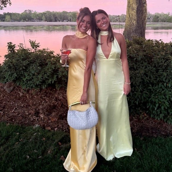 REFORMATION Oren Silk Dress in Sunshine S - Picture 2 of 6